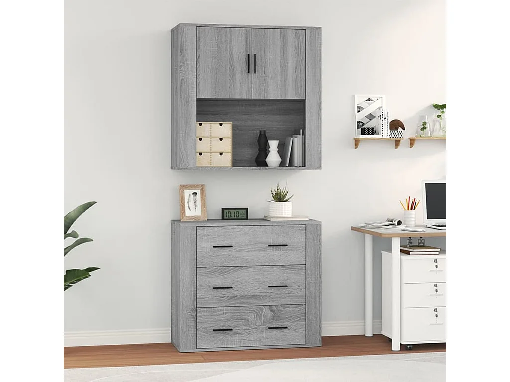 Buffet | Bahut | Meuble de rangement haut Sonoma gris Bois d'ingénierie