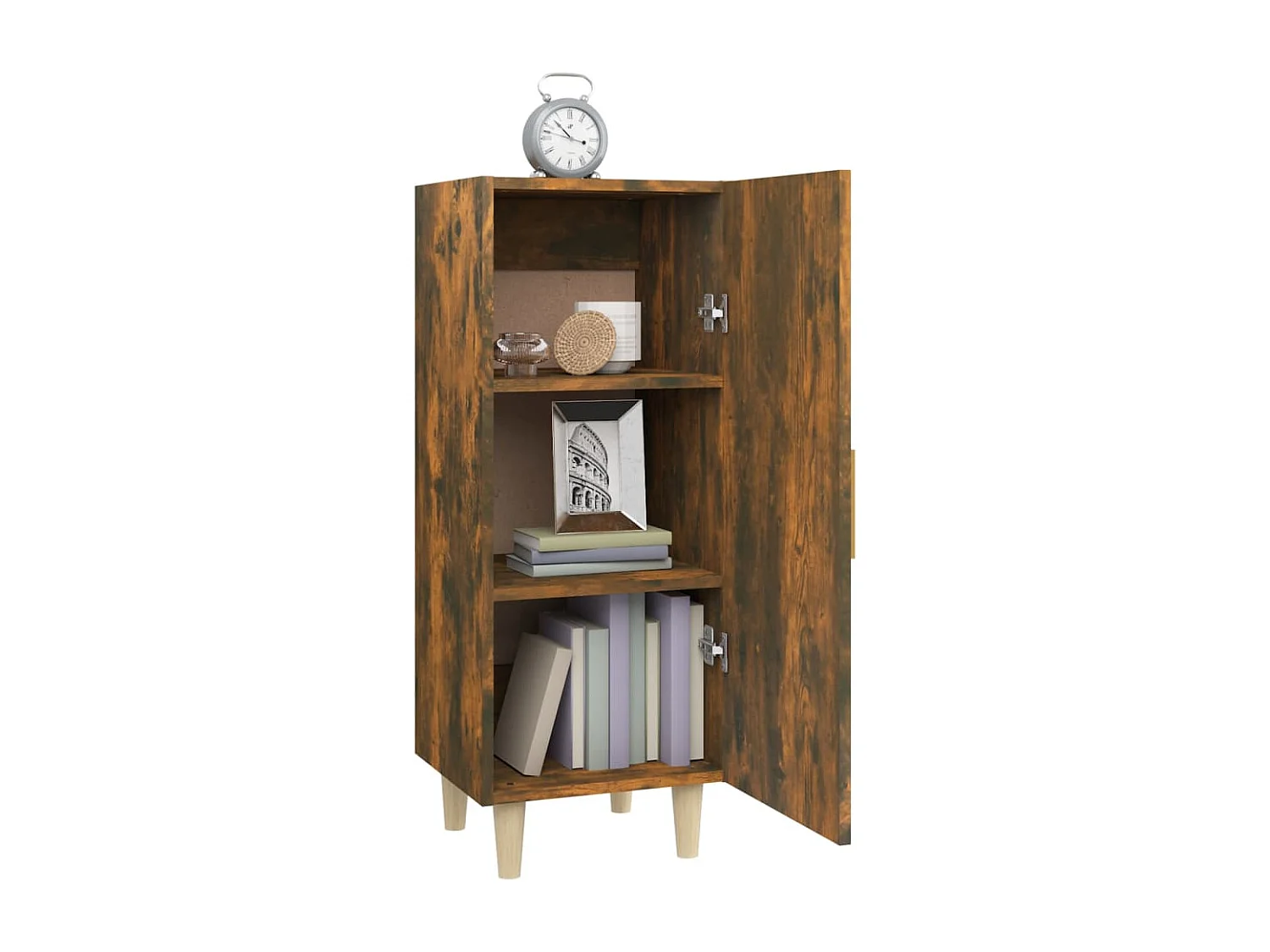 Buffet | Bahut | Meuble de rangement Chêne fumé 34,5x34x90 cm Bois d'ingénierie