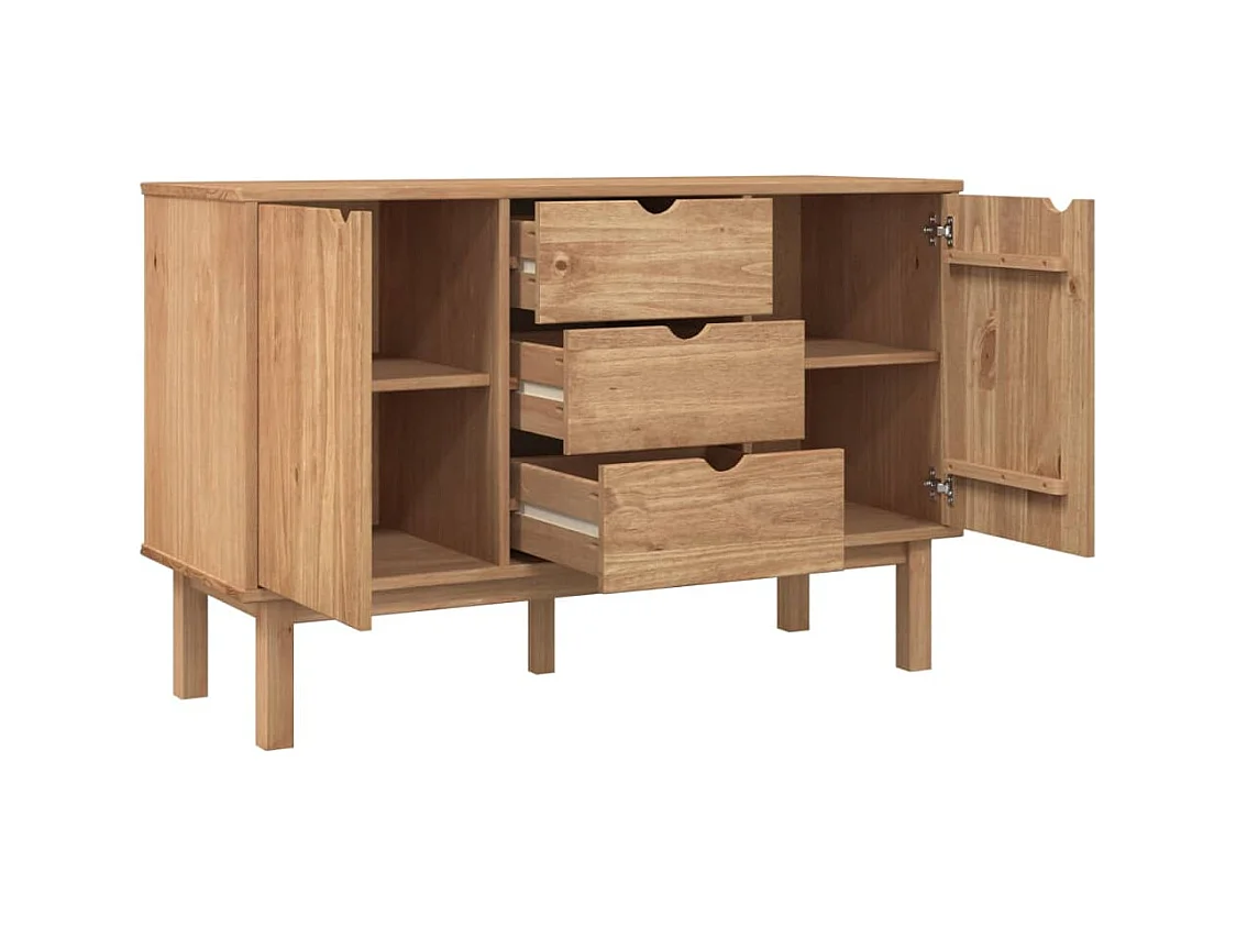 Buffet | Commode à tiroir | Meuble de rangement OTTA 113,5x43x73 cm Bois massif de pin