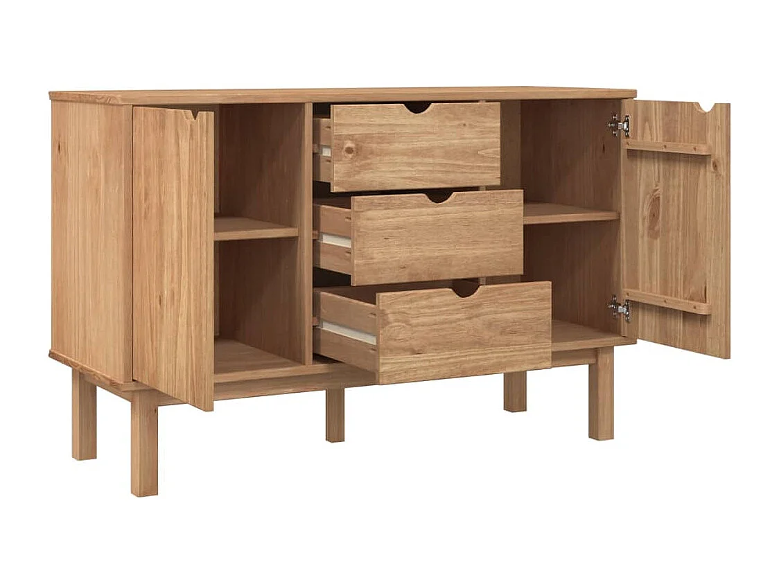 Buffet | Commode à tiroir | Meuble de rangement OTTA 113,5x43x73 cm Bois massif de pin