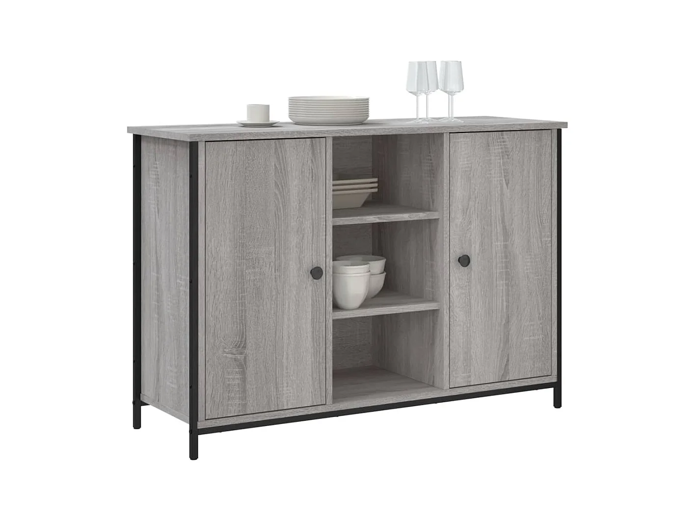 Credenza | Buffet | Armadio Grigio Sonoma 100x35x70 cm in Legno Multistrato