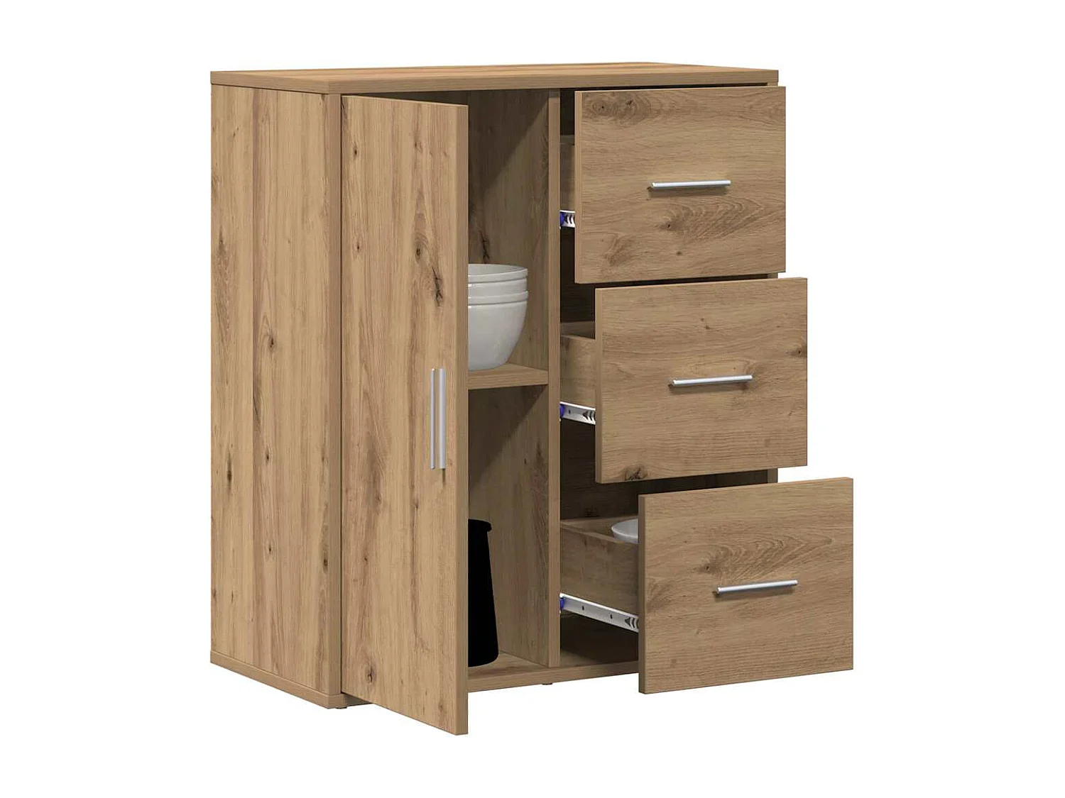 Buffet | Bahut | Meuble de rangement chêne artisanal 60 x 31 x 70 cm Bois d'ingénierie