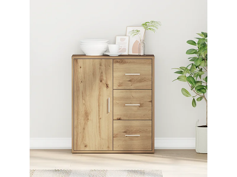 Buffet | Bahut | Meuble de rangement chêne artisanal 60 x 31 x 70 cm Bois d'ingénierie