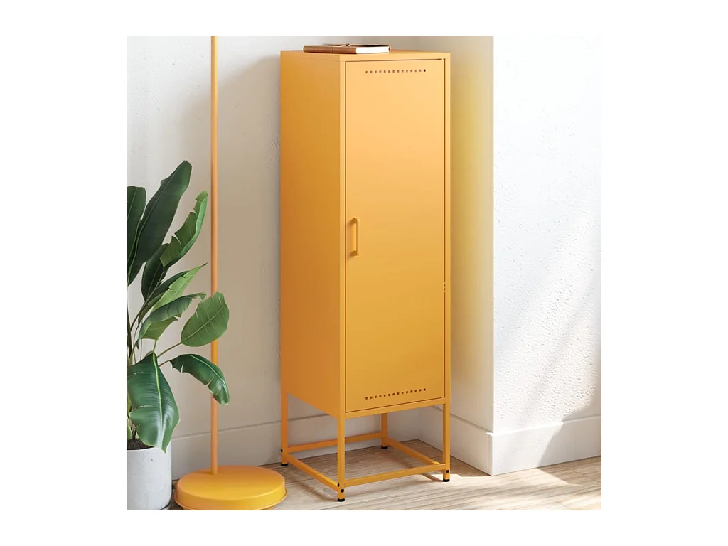 Buffet | Bahut | Meuble de rangement jaune moutarde 36x39x123 cm acier