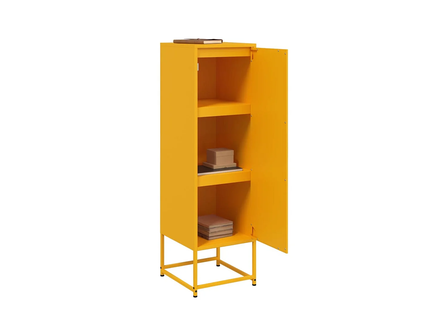 Buffet | Bahut | Meuble de rangement jaune moutarde 36x39x123 cm acier