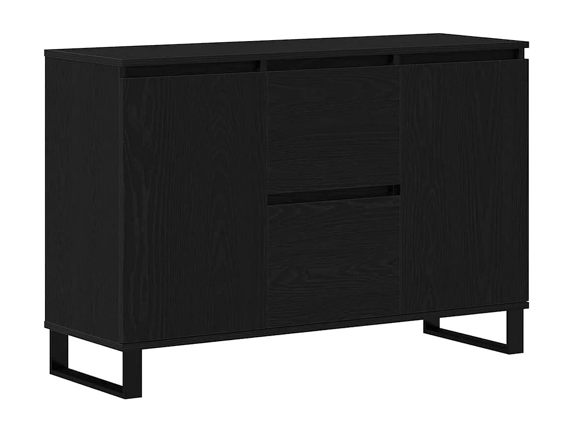 Buffet | Bahut | Meuble de rangement Chêne Noir 104x35x70 cm Bois reconstitué