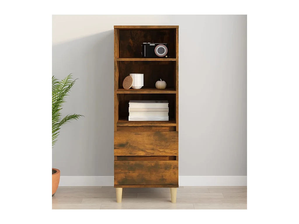 Credenza | Buffet | Armadio Rovere Fumo 40x36x110 cm in Legno Multistrato