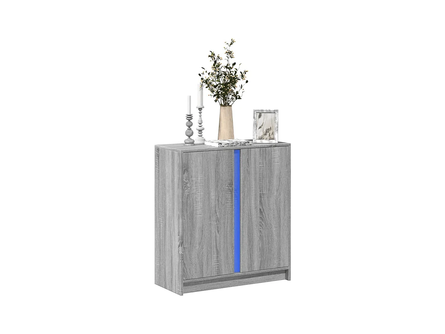 Credenza | Buffet | Armadio con LED Grigio Sonoma 77x34x85 cm in Legno Multistrato