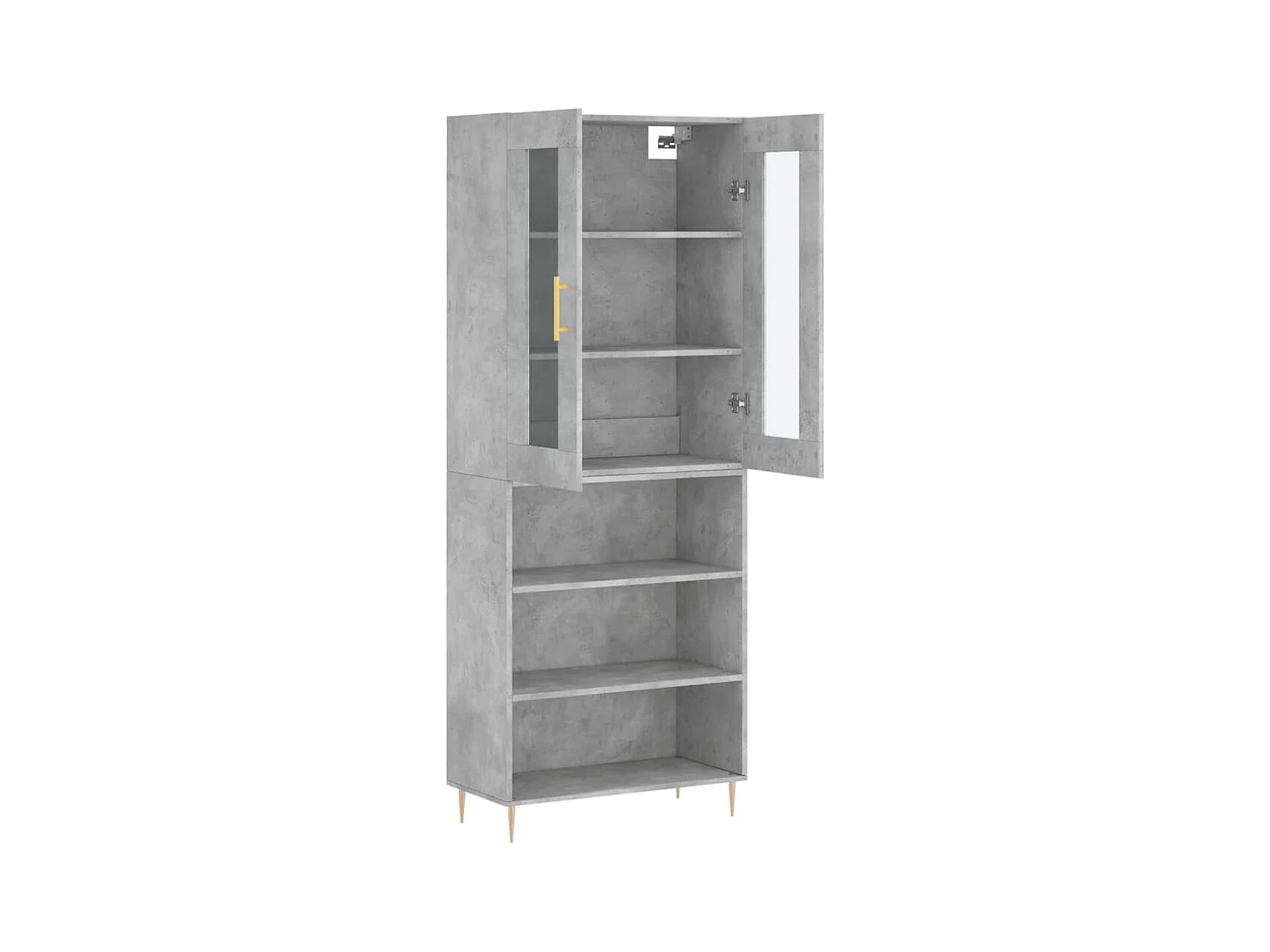 Buffet | Bahut | Meuble de rangement haut Gris béton 69,5x34x180 cm Bois d'ingénierie