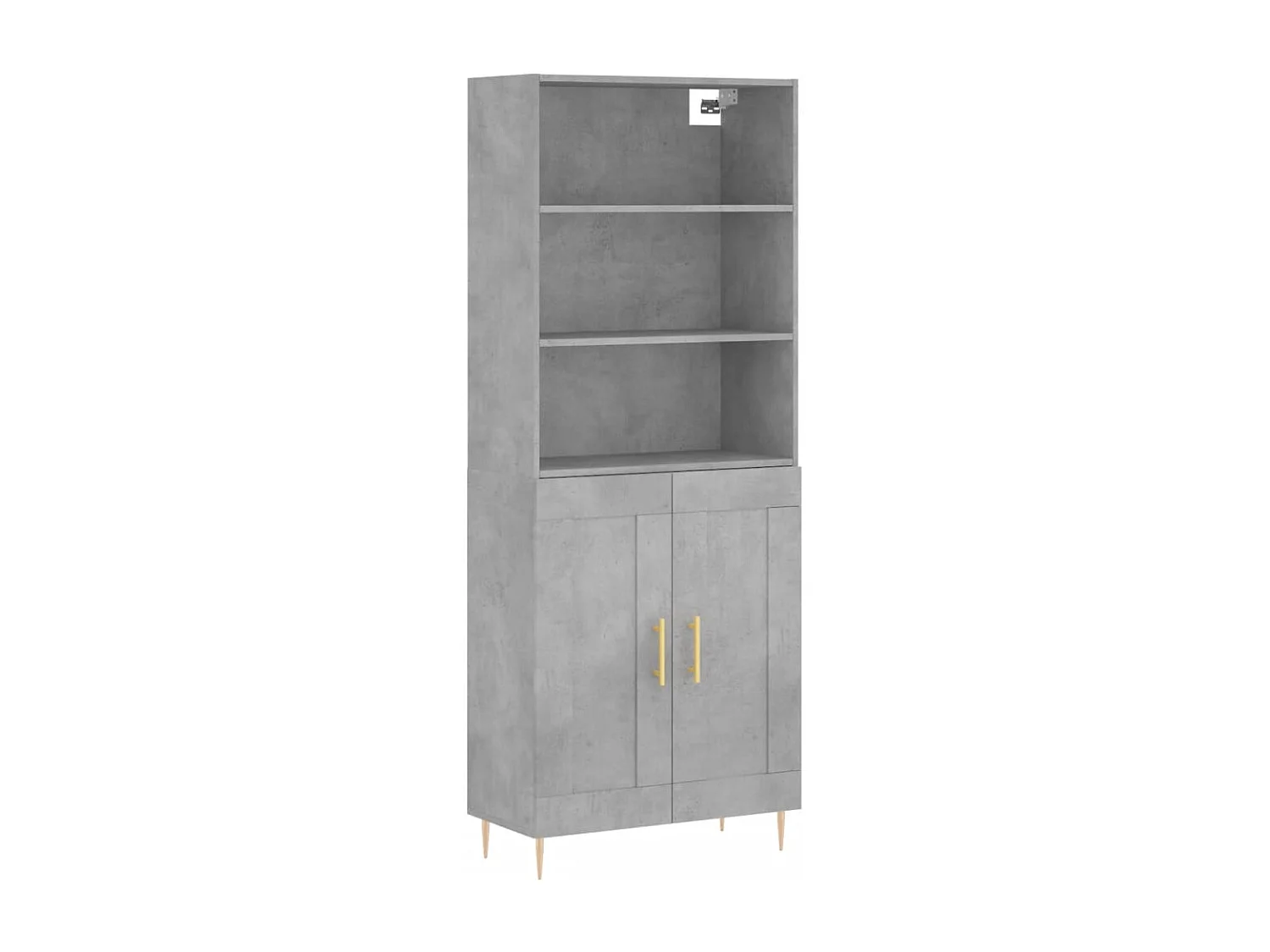 Credenza | Buffet | Armadio Grigio Cemento 69,5x34x180 cm in Legno Multistrato