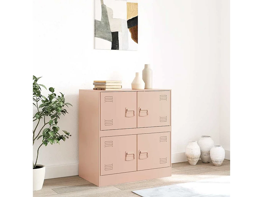 Buffet | Bahut | Meuble de rangement rose 67x39x73 cm acier