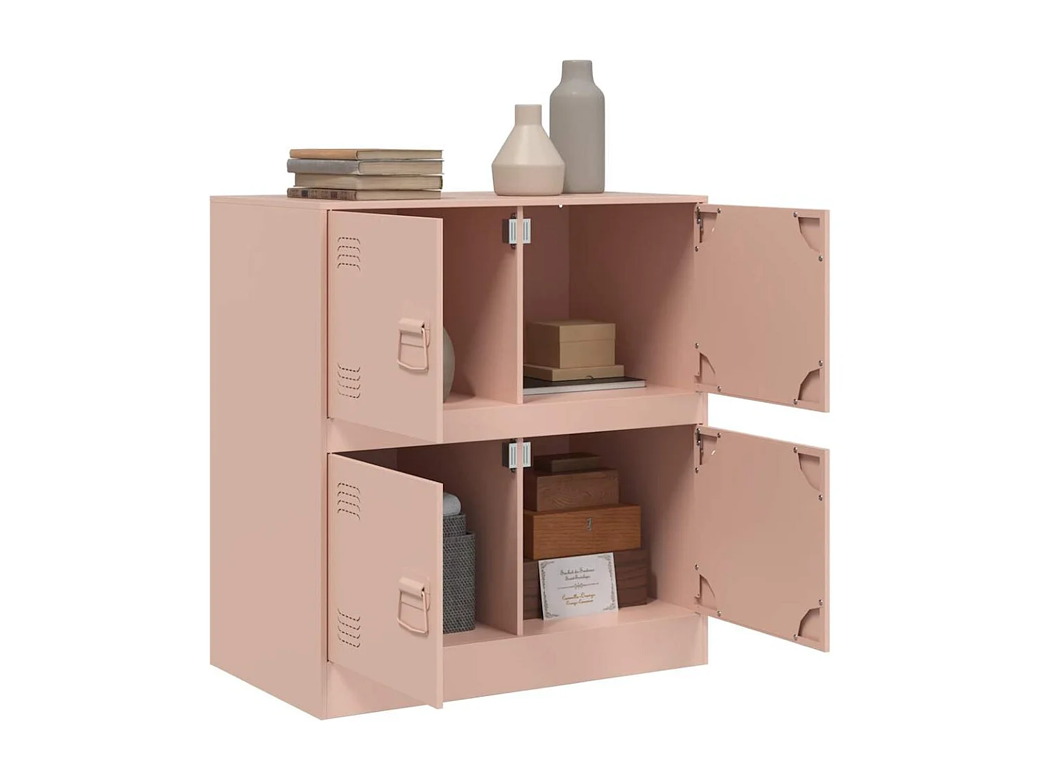 Buffet | Bahut | Meuble de rangement rose 67x39x73 cm acier