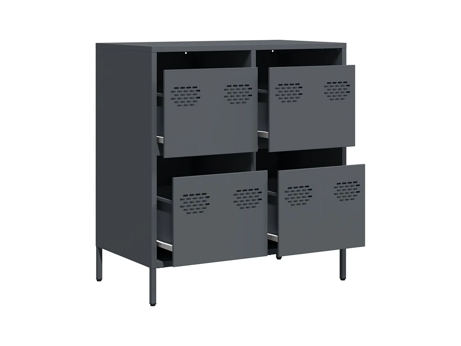 Credenza | Buffet | Armadio Antracite 68x39x73,5 cm in Acciaio Laminato a Freddo