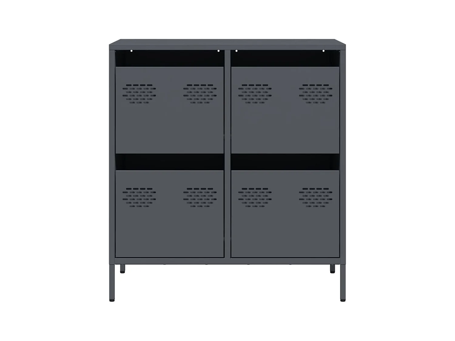 Credenza | Buffet | Armadio Antracite 68x39x73,5 cm in Acciaio Laminato a Freddo