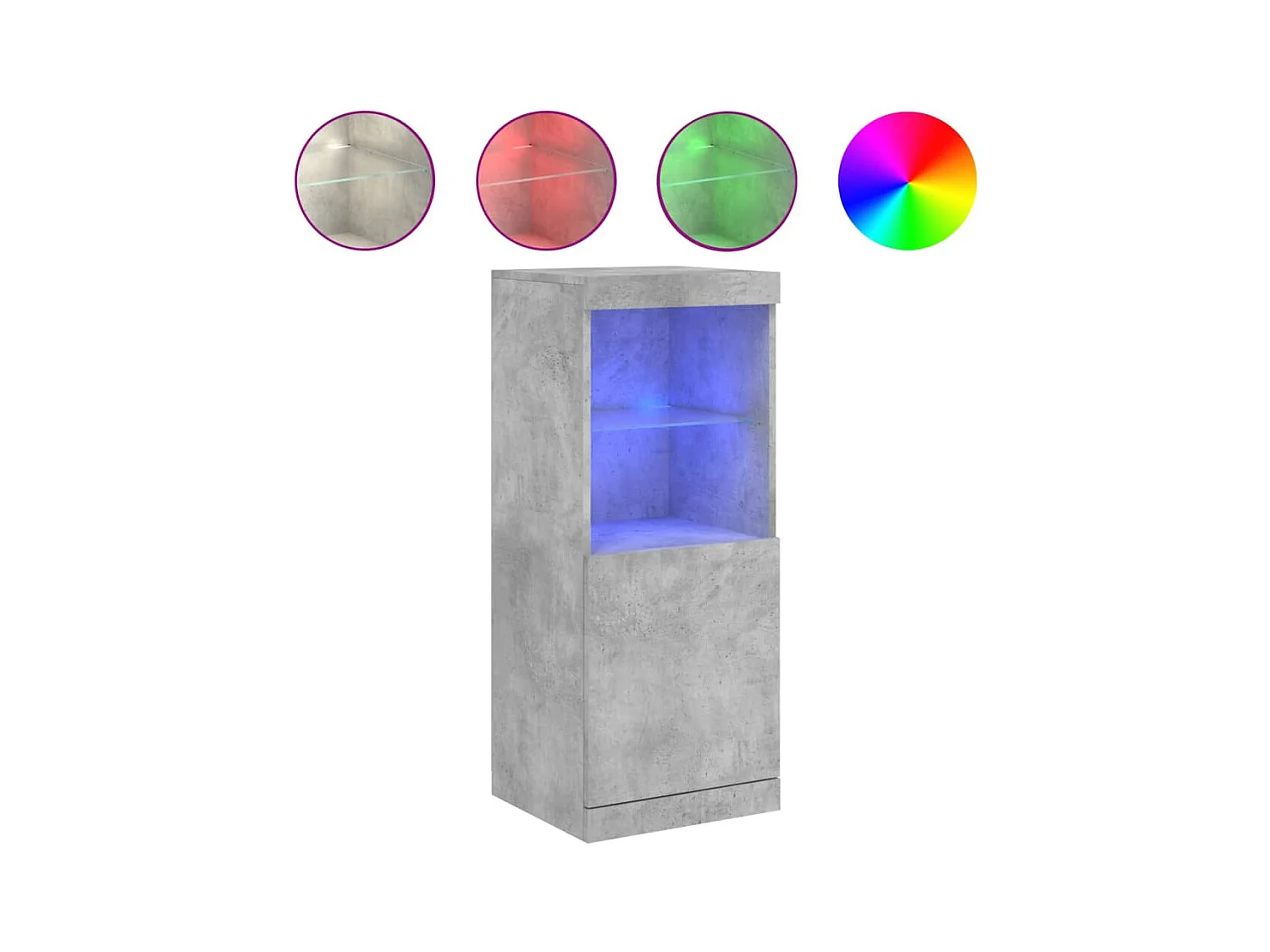 Buffet | Bahut | Meuble de rangement avec lumières LED gris béton 41x37x100 cm