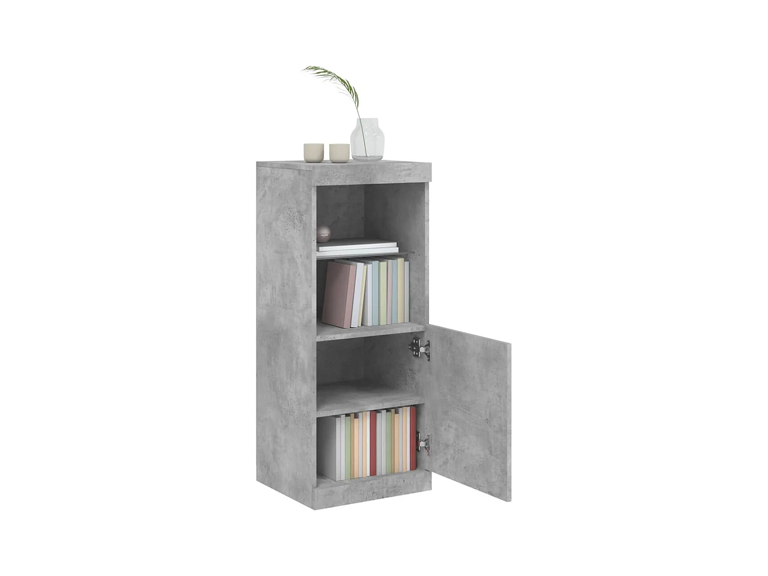 Buffet | Bahut | Meuble de rangement avec lumières LED gris béton 41x37x100 cm