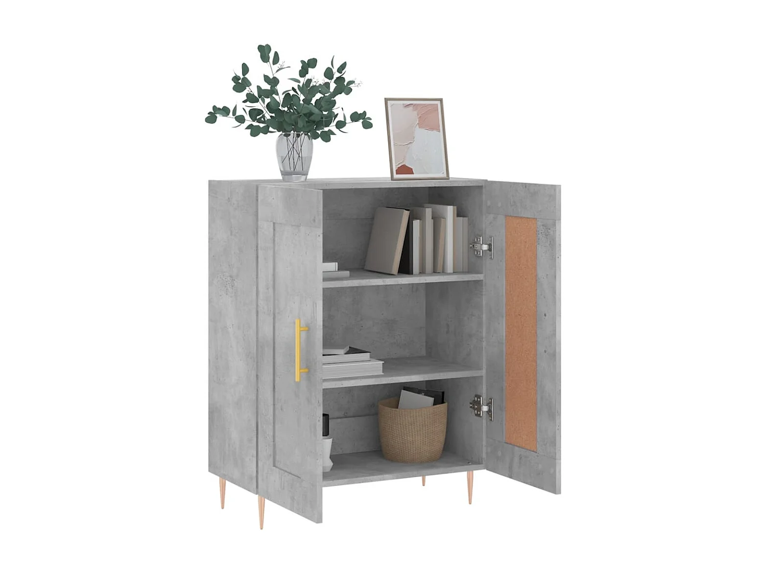Buffet | Bahut | Meuble de rangement gris béton 69,5x34x90 cm bois d'ingénierie