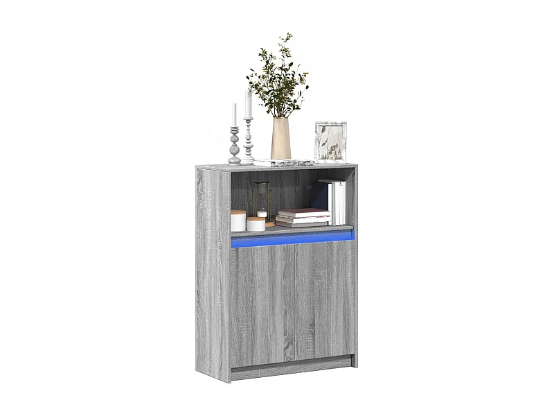 Buffet | Bahut | Meuble de rangement avec LED sonoma gris 72x34x100 cm bois d'ingénierie