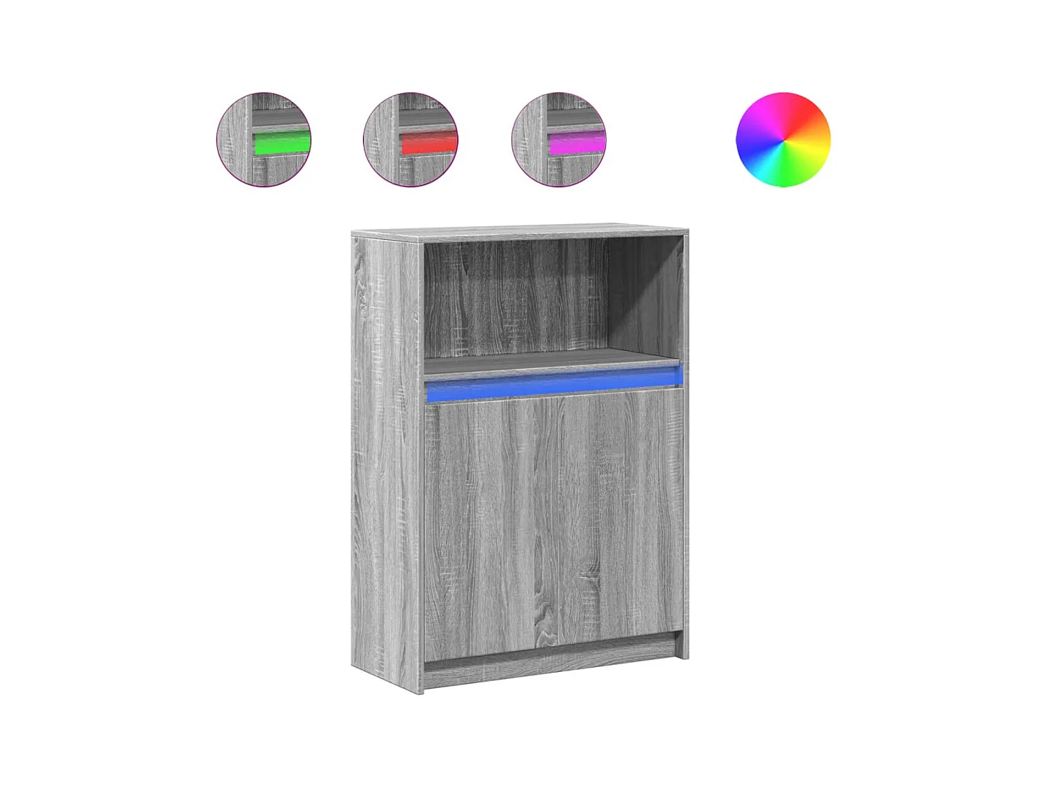 Buffet | Bahut | Meuble de rangement avec LED sonoma gris 72x34x100 cm bois d'ingénierie