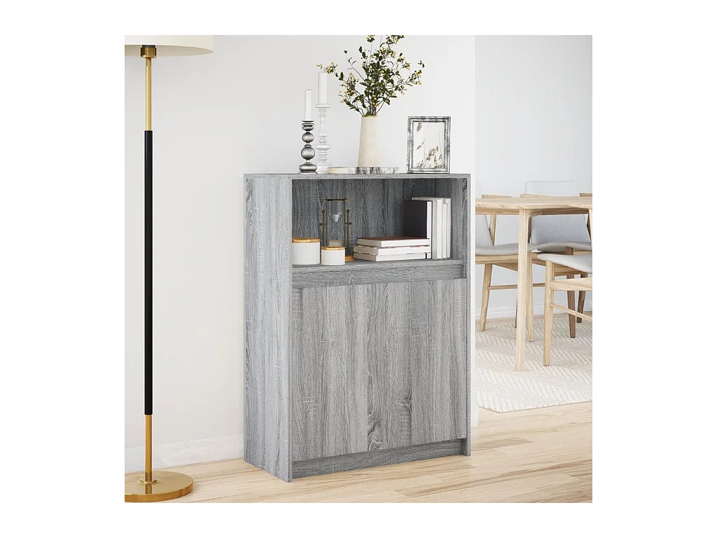 Buffet | Bahut | Meuble de rangement avec LED sonoma gris 72x34x100 cm bois d'ingénierie