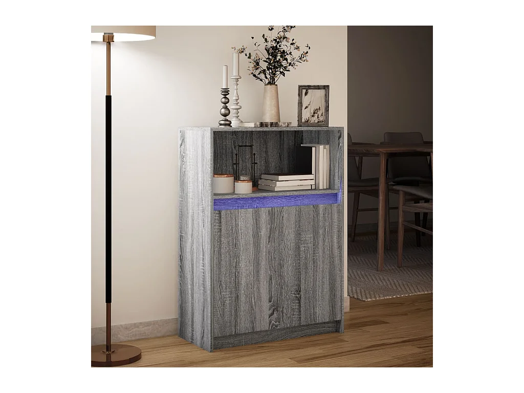 Buffet | Bahut | Meuble de rangement avec LED sonoma gris 72x34x100 cm bois d'ingénierie