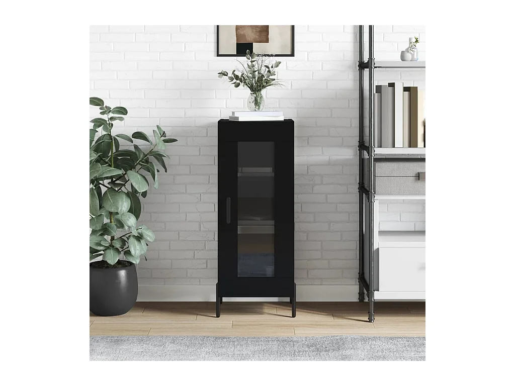 Buffet | Bahut | Meuble de rangement Noir 34,5x34x90 cm Bois d'ingénierie