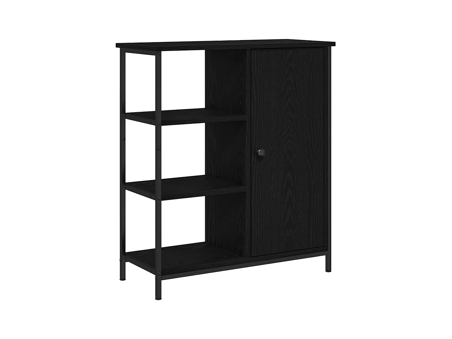 Buffet | Bahut | Meuble de rangement Noir Chêne 70x30x80 cm Bois d'ingénierie