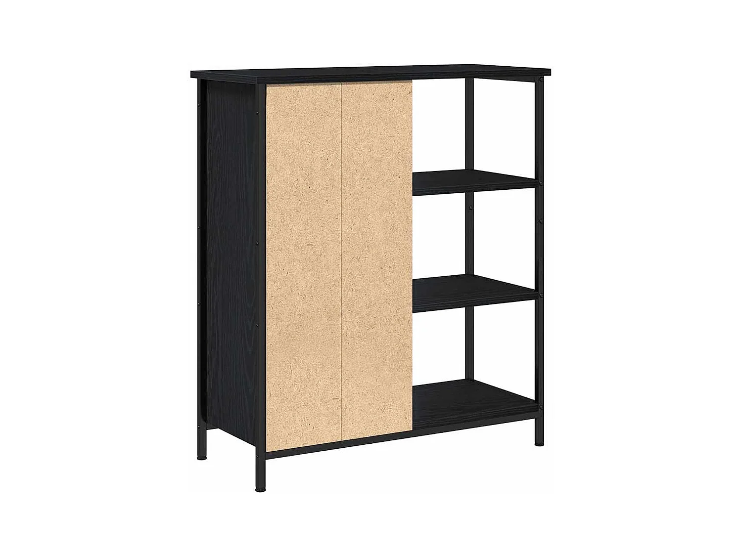 Buffet | Bahut | Meuble de rangement Noir Chêne 70x30x80 cm Bois d'ingénierie