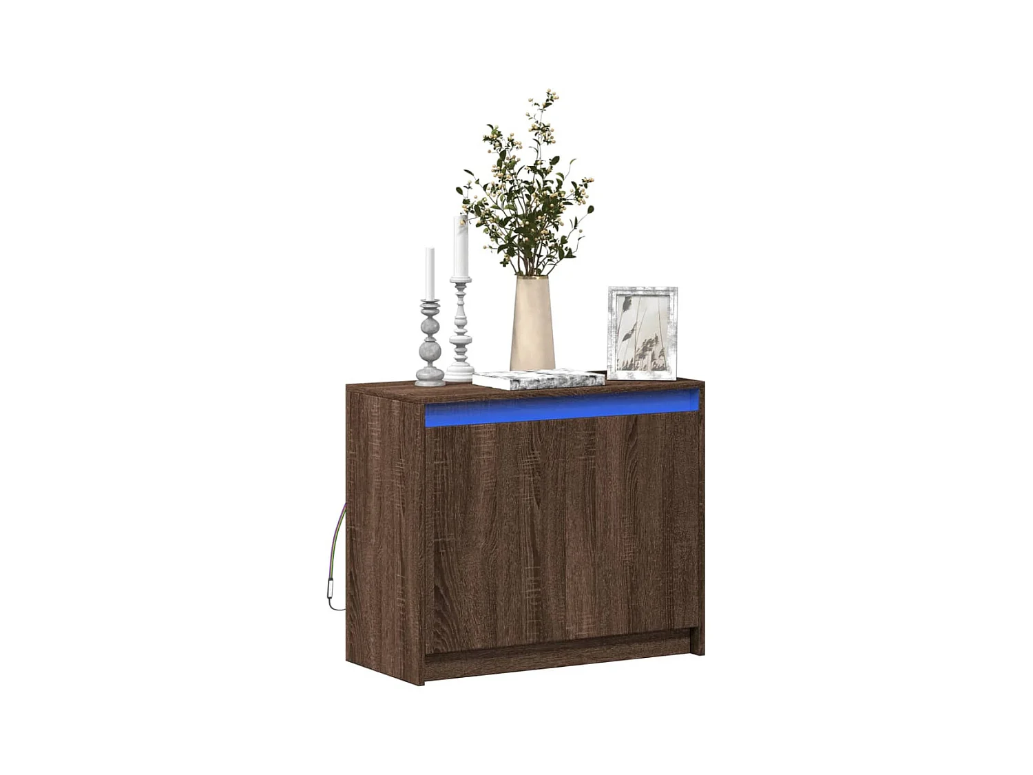 Buffet | Bahut | Meuble de rangement avec LED chêne marron 72x34x61 cm bois d'ingénierie