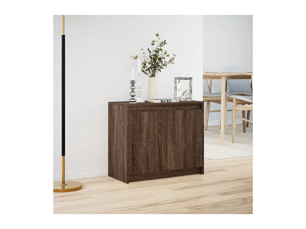 Buffet | Bahut | Meuble de rangement avec LED chêne marron 72x34x61 cm bois d'ingénierie