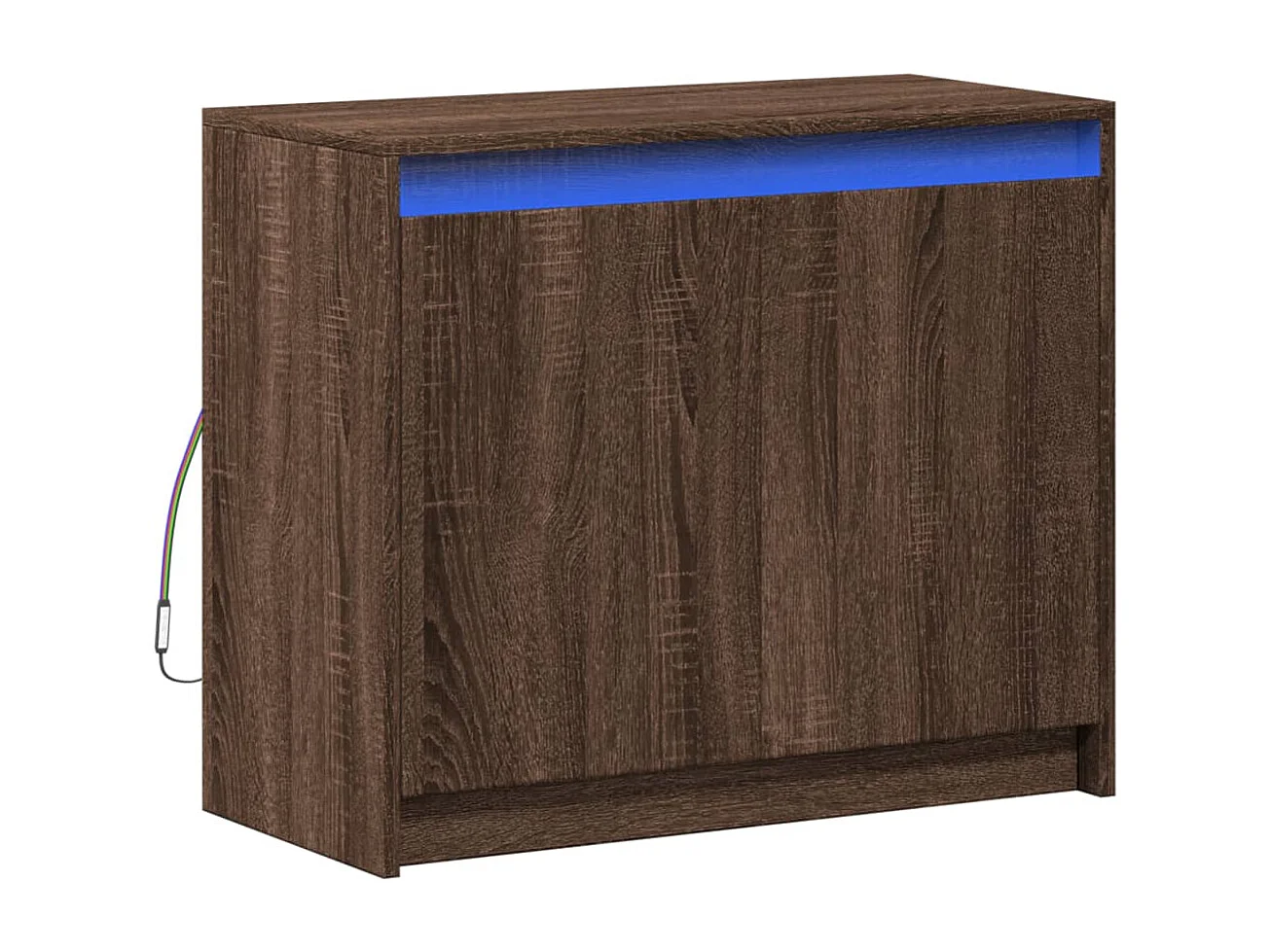 Buffet | Bahut | Meuble de rangement avec LED chêne marron 72x34x61 cm bois d'ingénierie