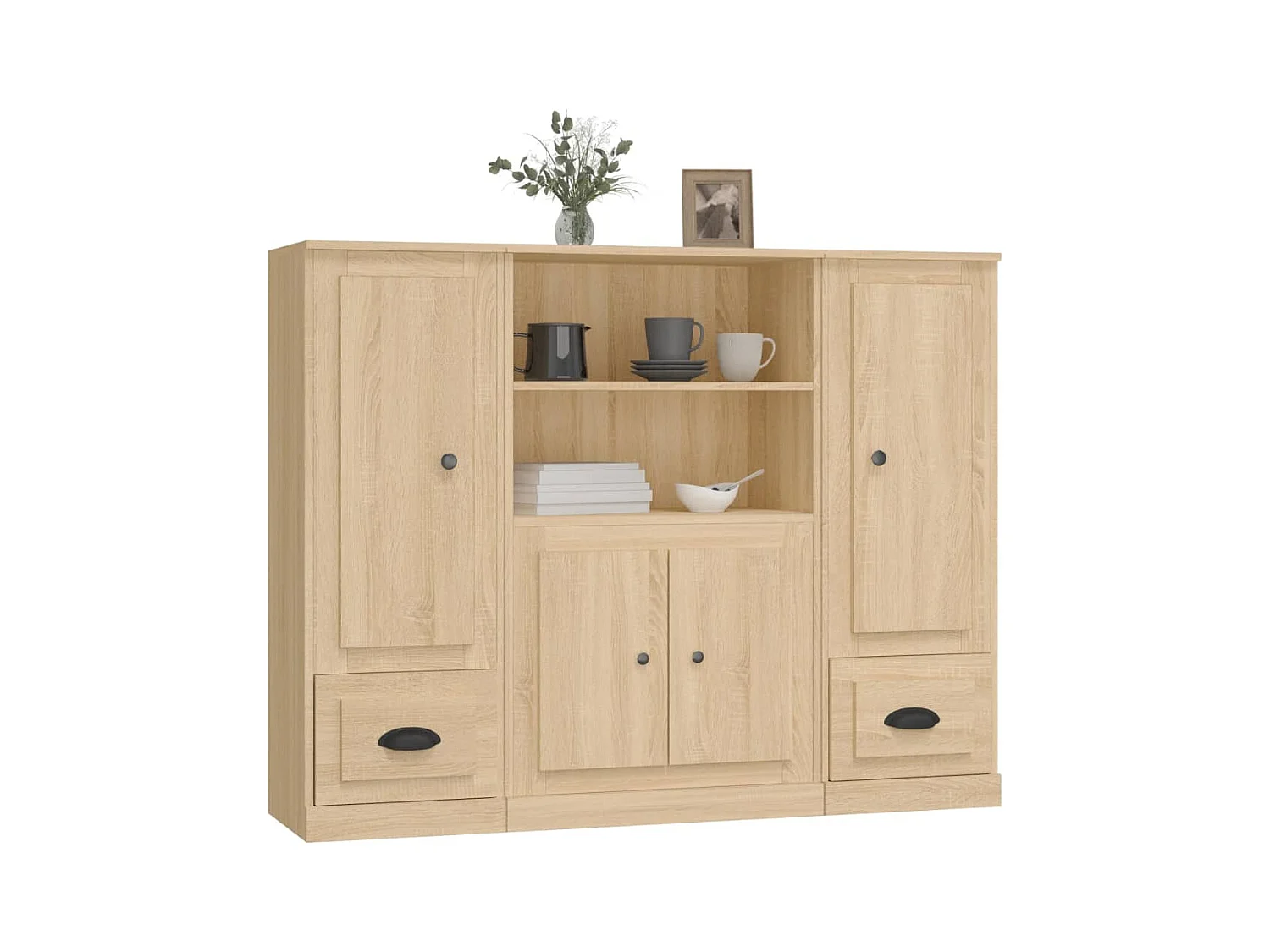 Credenze | Buffet | Armadi 3 pz Rovere Sonoma in Legno Multistrato