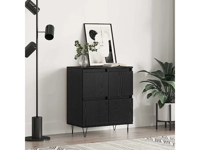Credenza | Buffet | Armadio Nero 60 x 35 x 70 cm Legno multistrato