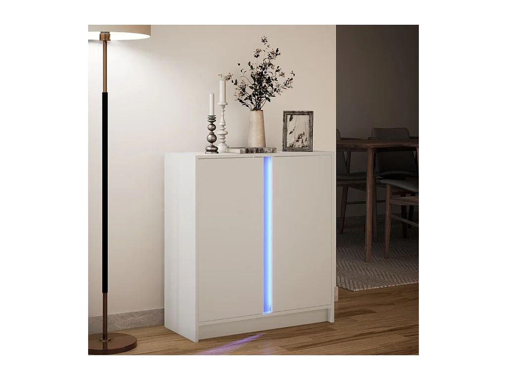 Buffet | Bahut | Meuble de rangement avec LED blanc 77x34x85 cm bois d'ingénierie