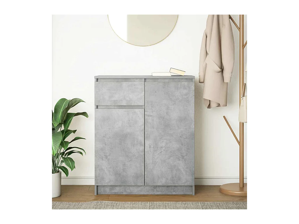 Credenza | Buffet | Armadio con Cassetto Grigio Cemento 71x35x84 cm in Truciolato