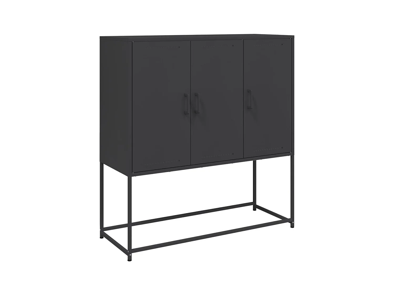 Buffet | Bahut | Meuble de rangement haut noir 100,5x39x107 cm acier