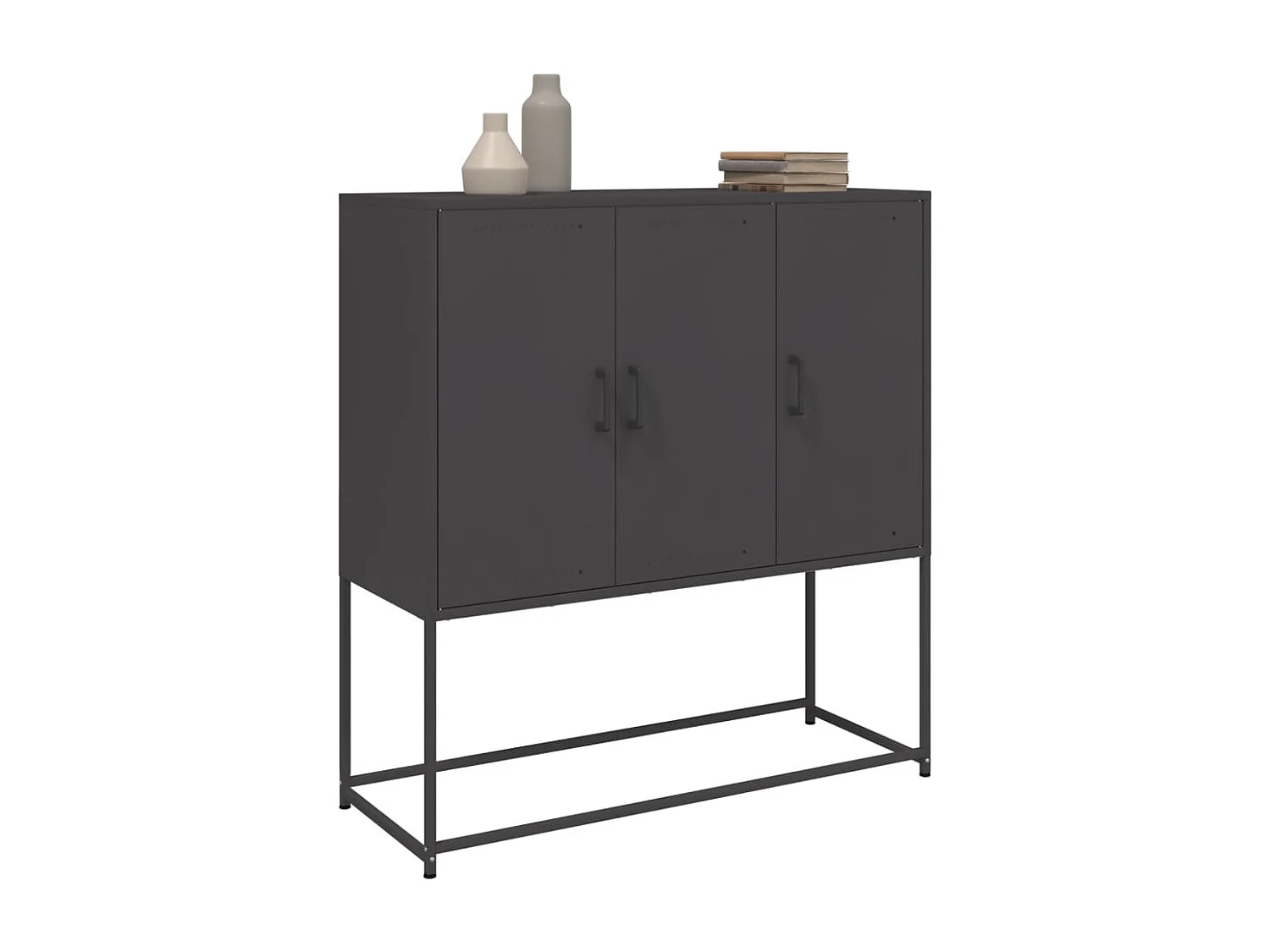 Credenza | Buffet | Armadio Nera 100,5x39x107 cm in Acciaio