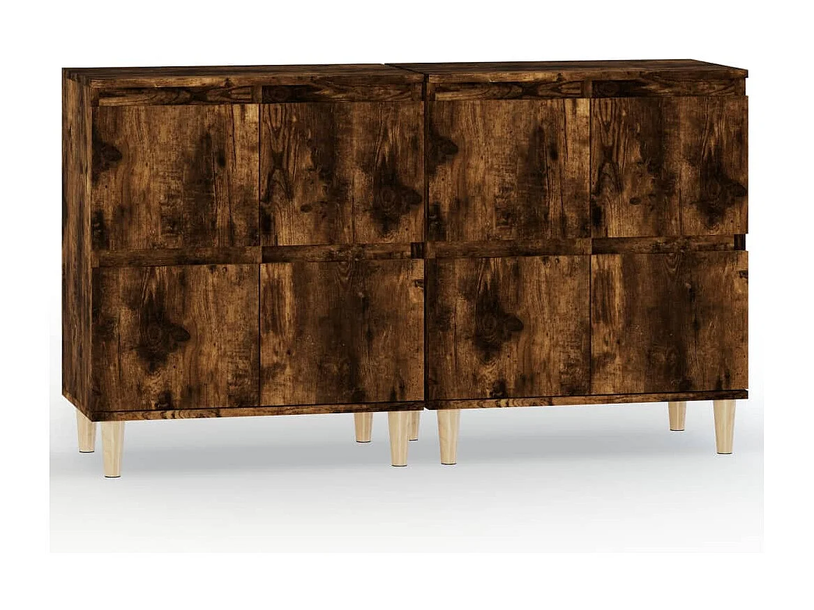 Credenze | Buffet | Armadi 2pz Rovere Fumo 60x35x70 cm in Legno Multistrato