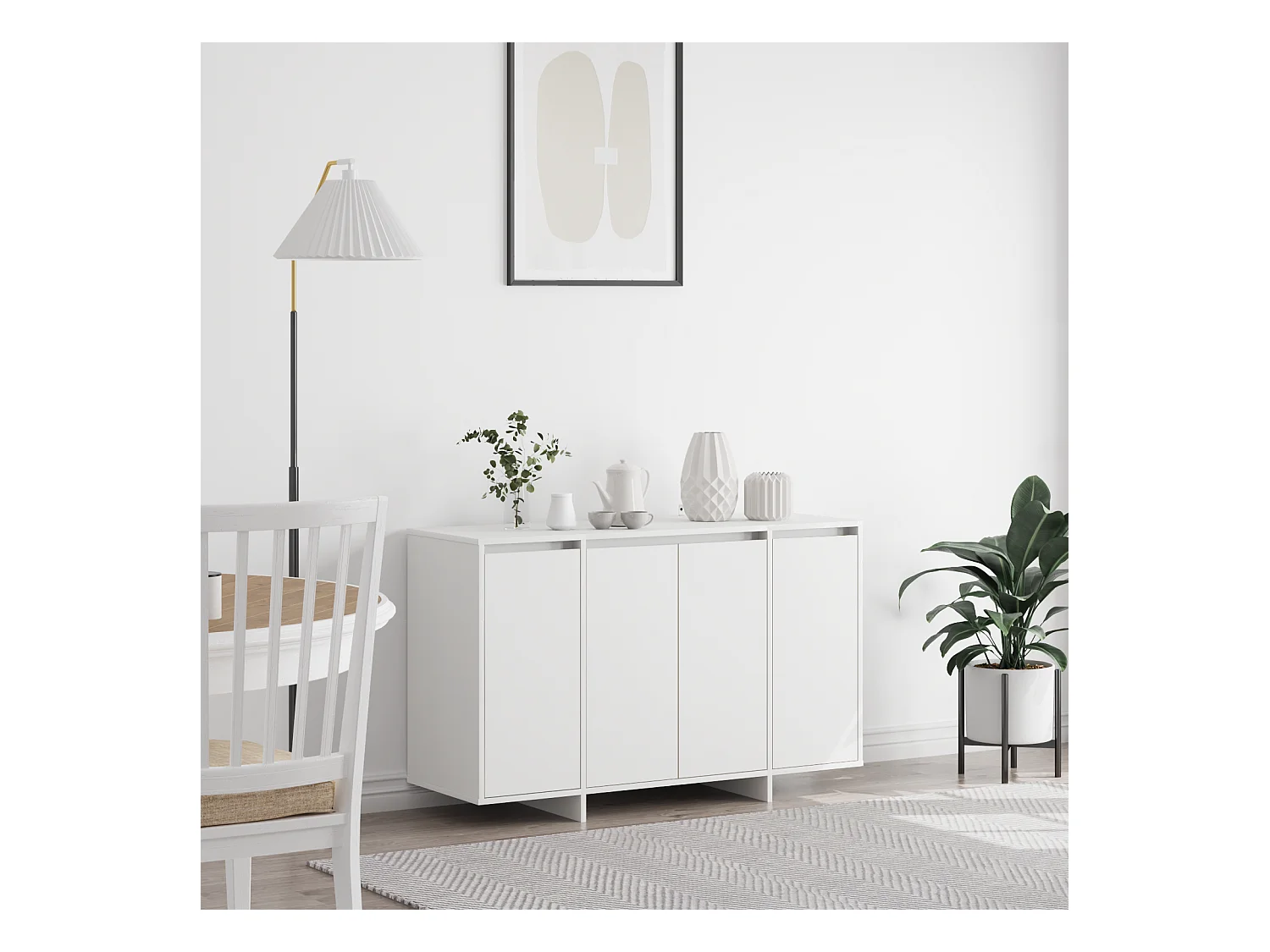 Credenza | Buffet | Armadio Bianca Bianca Legno Ingegnerizzato 120 x 41 x 75 cm