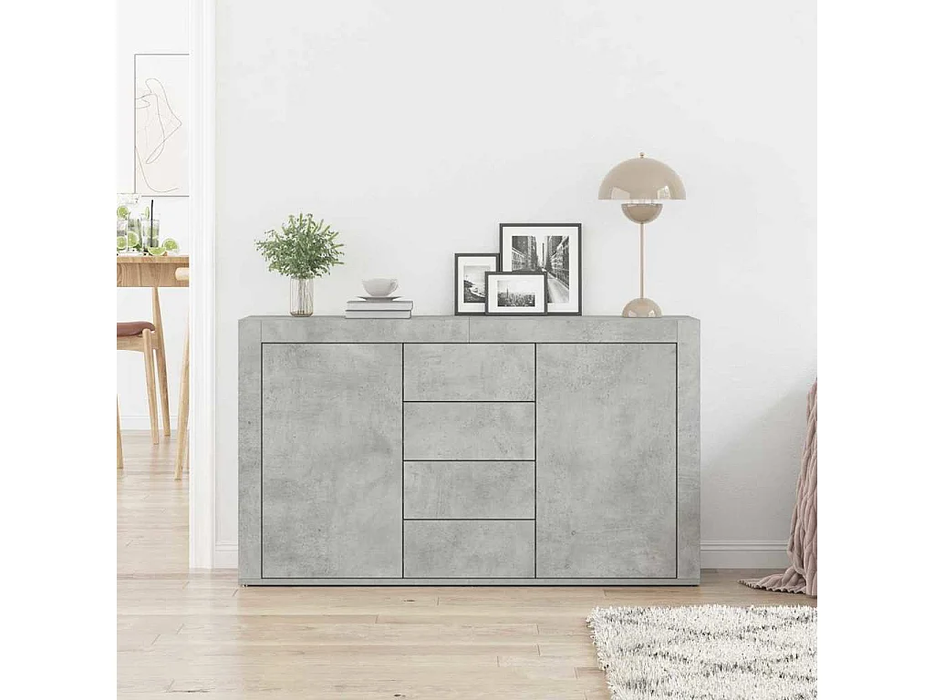 Credenza | Buffet | Armadio Grigio Cemento Legno Ingegnerizzato 120 x 36 x 69 cm
