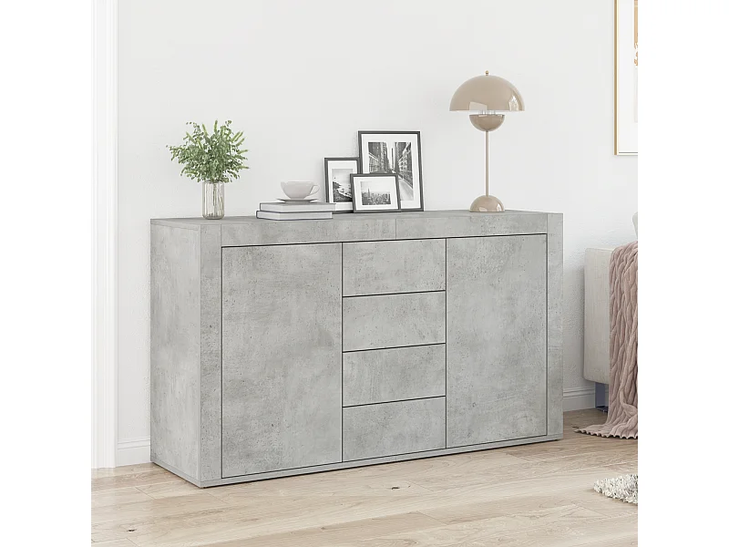 Credenza | Buffet | Armadio Grigio Cemento Legno Ingegnerizzato 120 x 36 x 69 cm