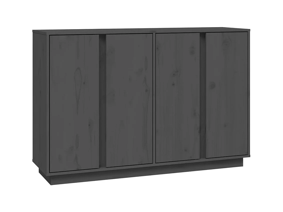 Credenza | Buffet | Armadio Grigia 120x35x80 cm in Legno Massello di Pino