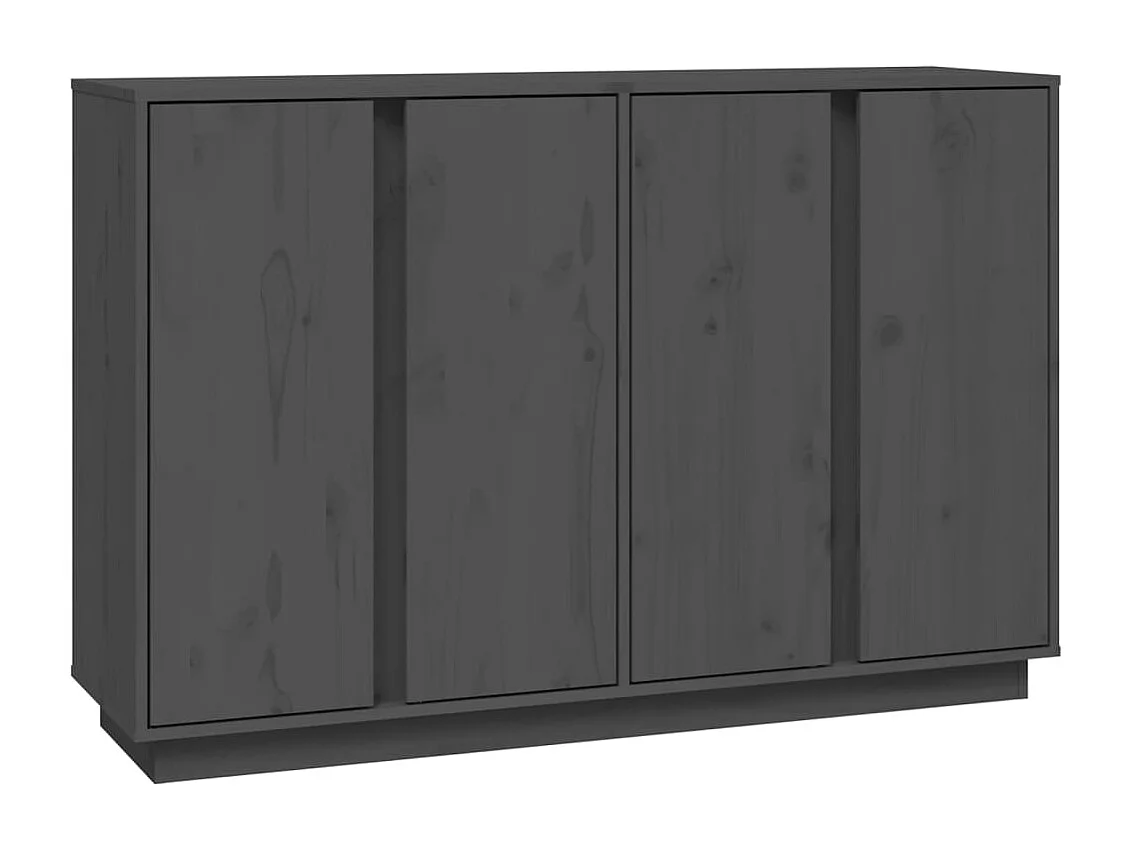 Credenza | Buffet | Armadio Grigia 120x35x80 cm in Legno Massello di Pino