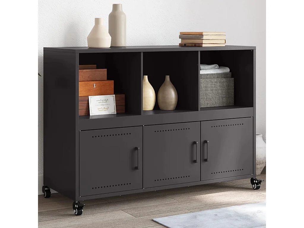 Credenza | Buffet | Armadio Nera 100,5x39x72 cm in Acciaio