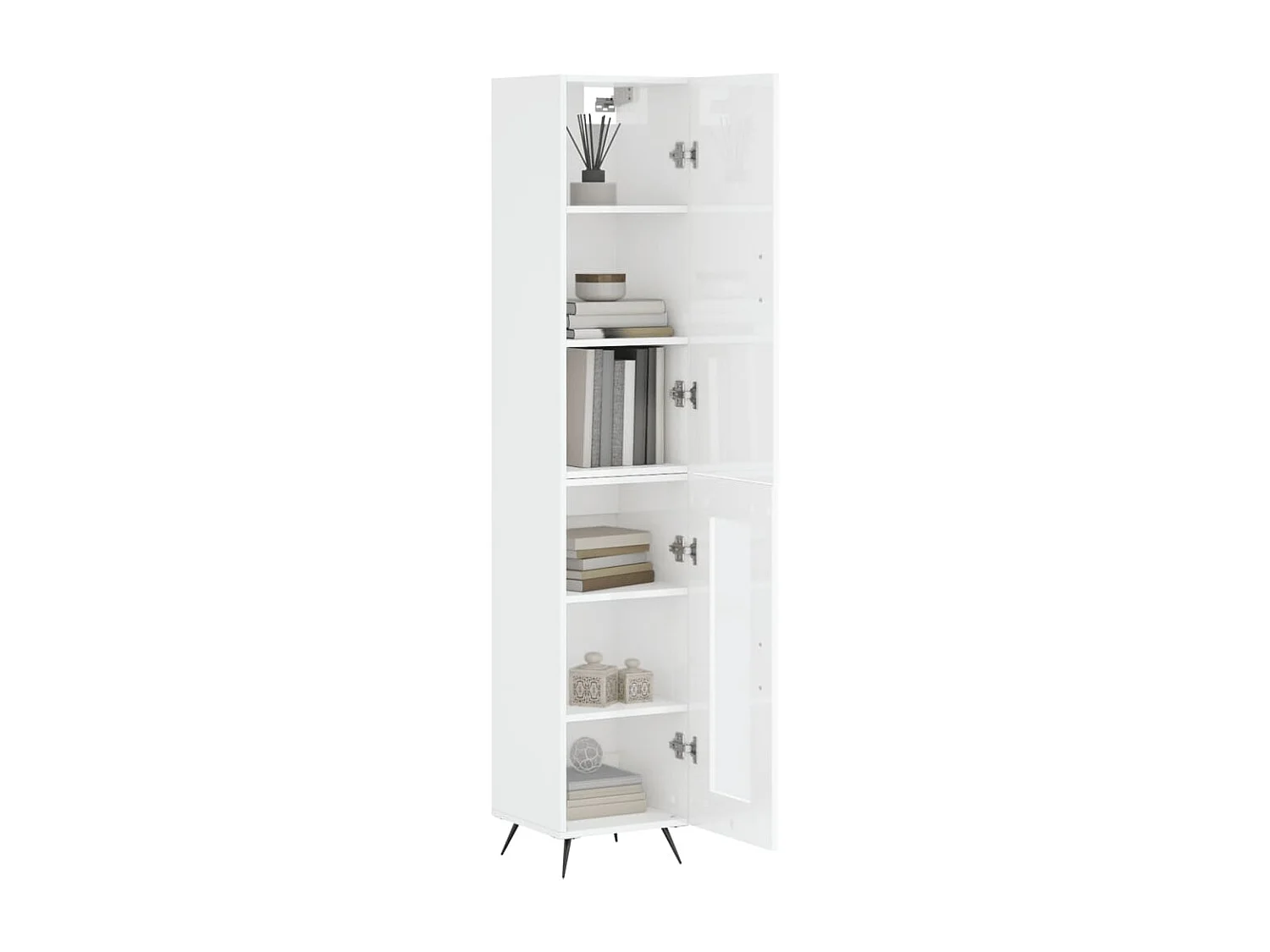 Buffet | Bahut | Meuble de rangement haut Blanc brillant 34,5x34x180 cm Bois d'ingénierie
