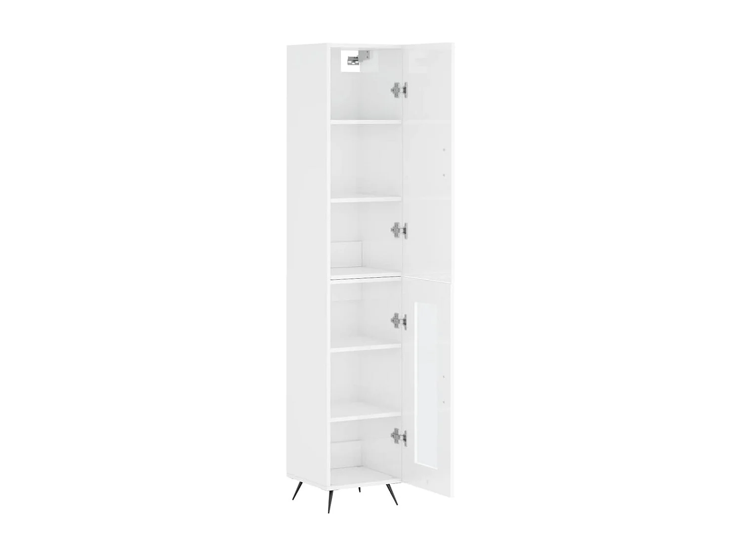 Buffet | Bahut | Meuble de rangement haut Blanc brillant 34,5x34x180 cm Bois d'ingénierie