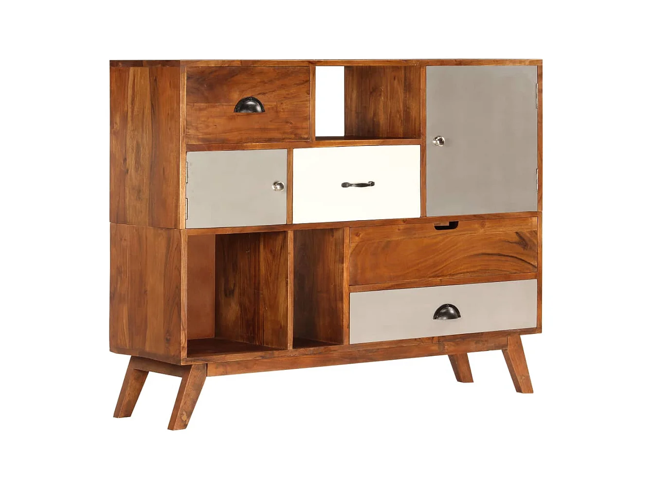 Credenza | Buffet | Armadio 115x35x86 cm Legno Massello di Acacia