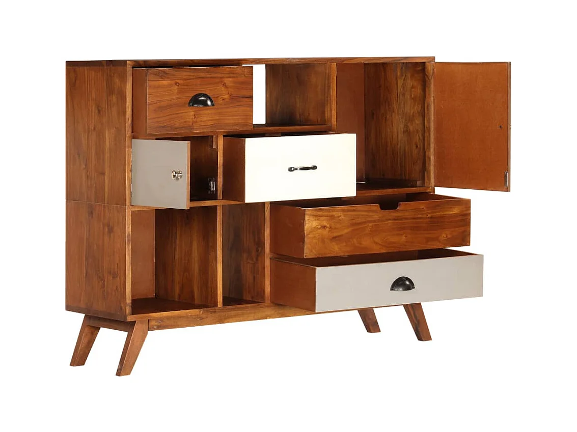 Credenza | Buffet | Armadio 115x35x86 cm Legno Massello di Acacia