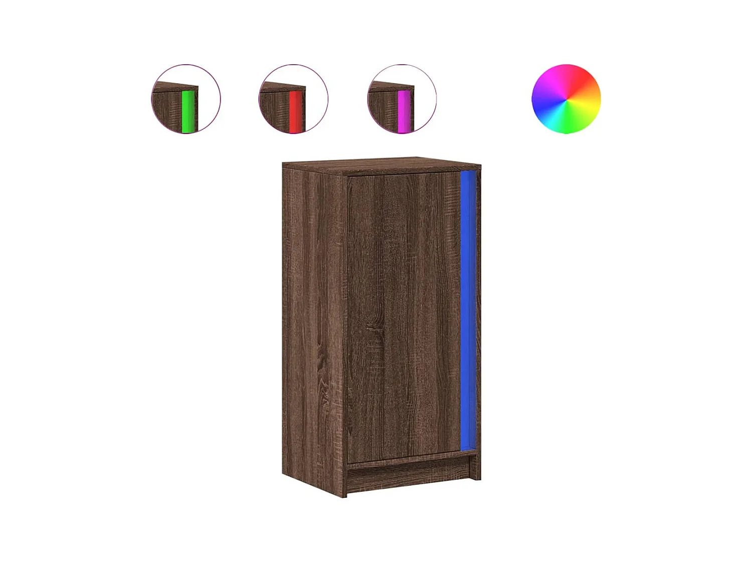 Buffet | Bahut | Meuble de rangement avec LED chêne marron 42,5x34x85 cm bois d'ingénierie