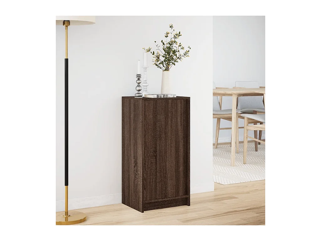 Buffet | Bahut | Meuble de rangement avec LED chêne marron 42,5x34x85 cm bois d'ingénierie